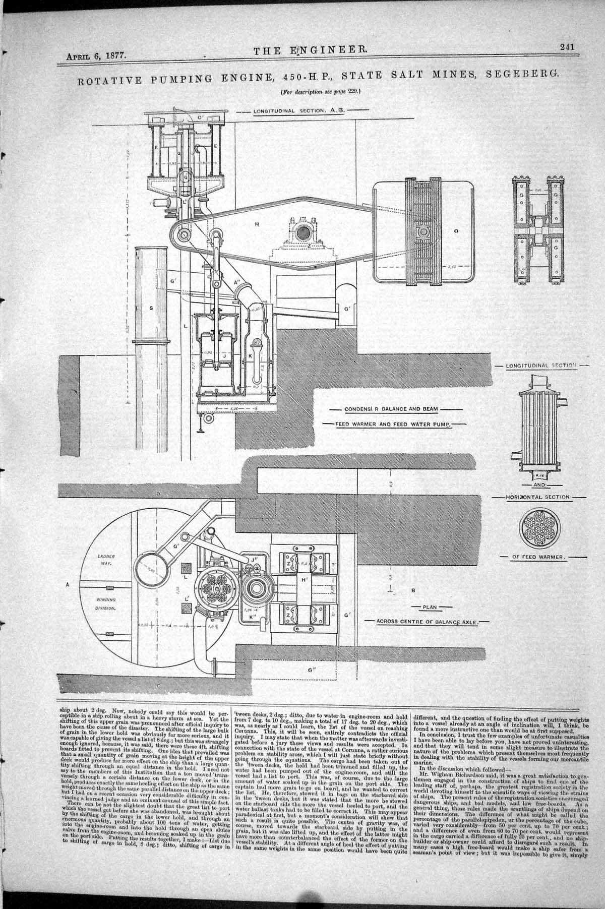 Old 1877 Rotative Pumping Engine State Salt Mines Segeberg Machinery Victorian