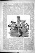 Antique Old Print 1877 Engineering Brownhill'S Brickmaking Machine Machinery