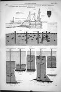 Old 1877 Engineering Pile-Driving Machinery Bridge Quay Works Dresden Victorian