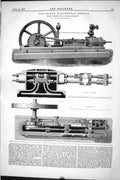 Old 1877 Engineering Ten-Horse Horizontal Engine Watts Bristol Machin Victorian