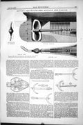 Antique Old Print 1877 Bevis Propeller H.M.S. Griffon Falcon Swinburn Anchors