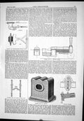 Antique Old Print 1877 Garrett Traction Engine Clayton Shuttleworth Fire-Box