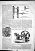 Antique Old Print 1877 Direct Acting Hydraulic Crane Engine Boiler Horizontal