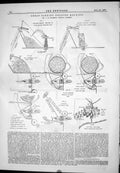 Antique Old Print Sheaf Binding Reaping Machine 1877 M'Cormack Machinery Corn