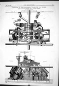 Antique Old Print 1877 Engines Steam Ship Lord Isles David William Henderson