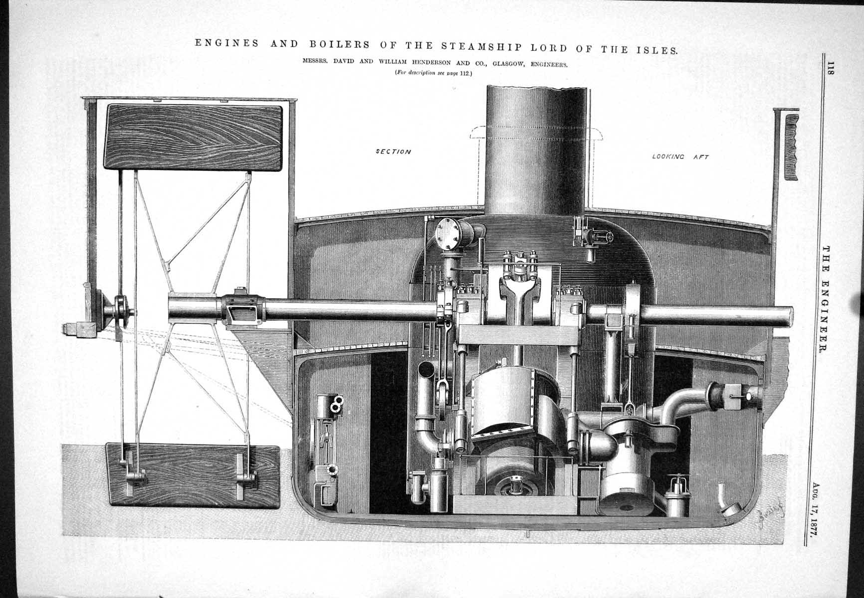 Old Engines Boilers Steam Ship Lord Isles William David Henderson 187 Victorian