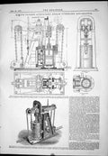 Antique Print 1877 Holt Patent Auxiliary Steam Steering Apparatus Machinery