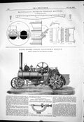 Old 1877 Mcdougal Furnace-Feeding Machine Eight-Horse Ploughing Burre Victorian