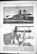 Antique Old Print Warora Colliery India Walter Ness 1877 Krupp Non-Recoil Gun