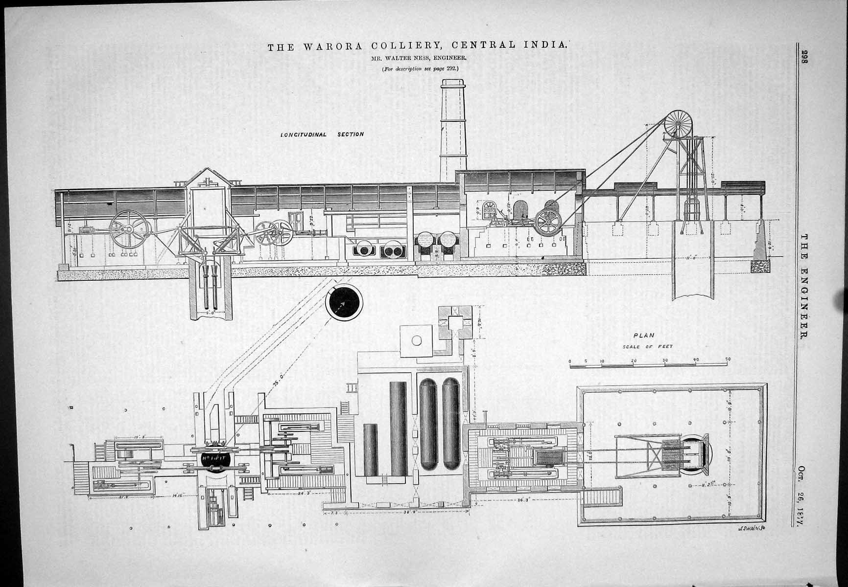 Old Engineering 1877 Warora Colliery Central India Walter Ness Machin Victorian