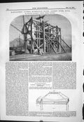 Old Print 1877 Marillier Patent Hydraulic Hoist Dock Hull D'Amora Hammock 19th