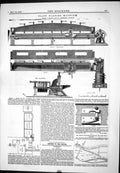 Old Print 1877 Plate Planing Machine Bennie French Barrages Shannon River 19th