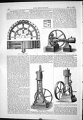 Antique Print 1877 Robey Traction Wheel Turner Horizontal Engine Machinery 19th