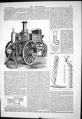 Antique Print 1877 Shand Manson Light Fire Engine Burgess Key Mower Clayton