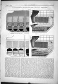 Old 1878 Experimental Furnaces H.M.S. Tug Grinder Section Longitudina Victorian