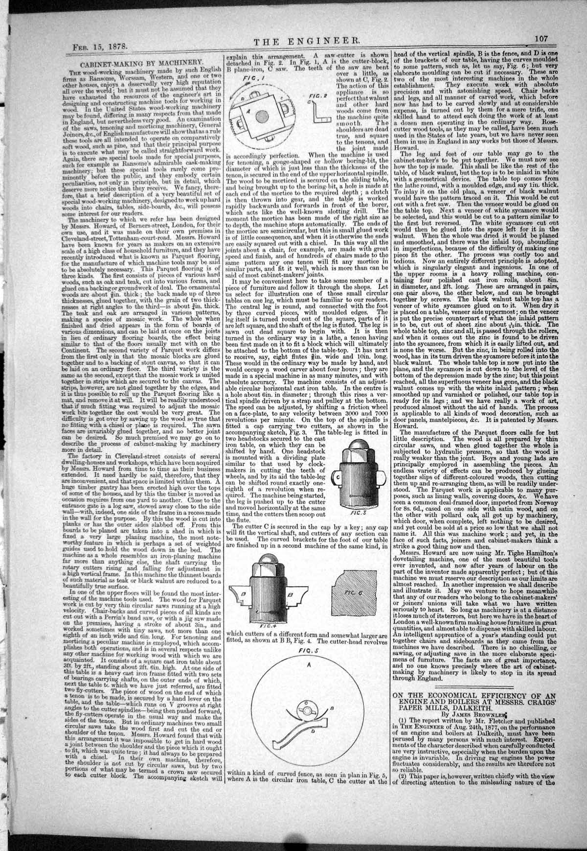 Old 1878 Cabinet-Making Machinery Economical Efficiency Engine Boiler Victorian