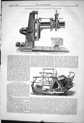 Antique Print 1878 Asquith Radial Drilling Machine Wood Self-Binding Reaper