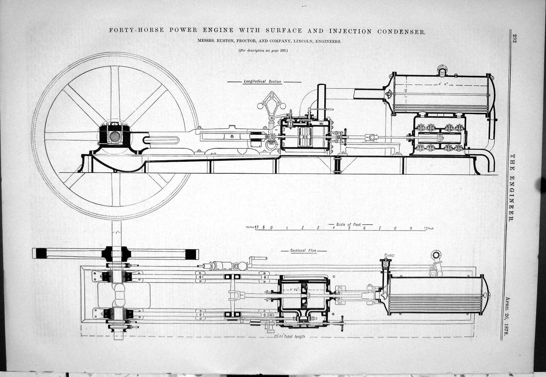 Old 1878 Forty-Horse Power Engine Surface Injection Condenser Ruston Victorian