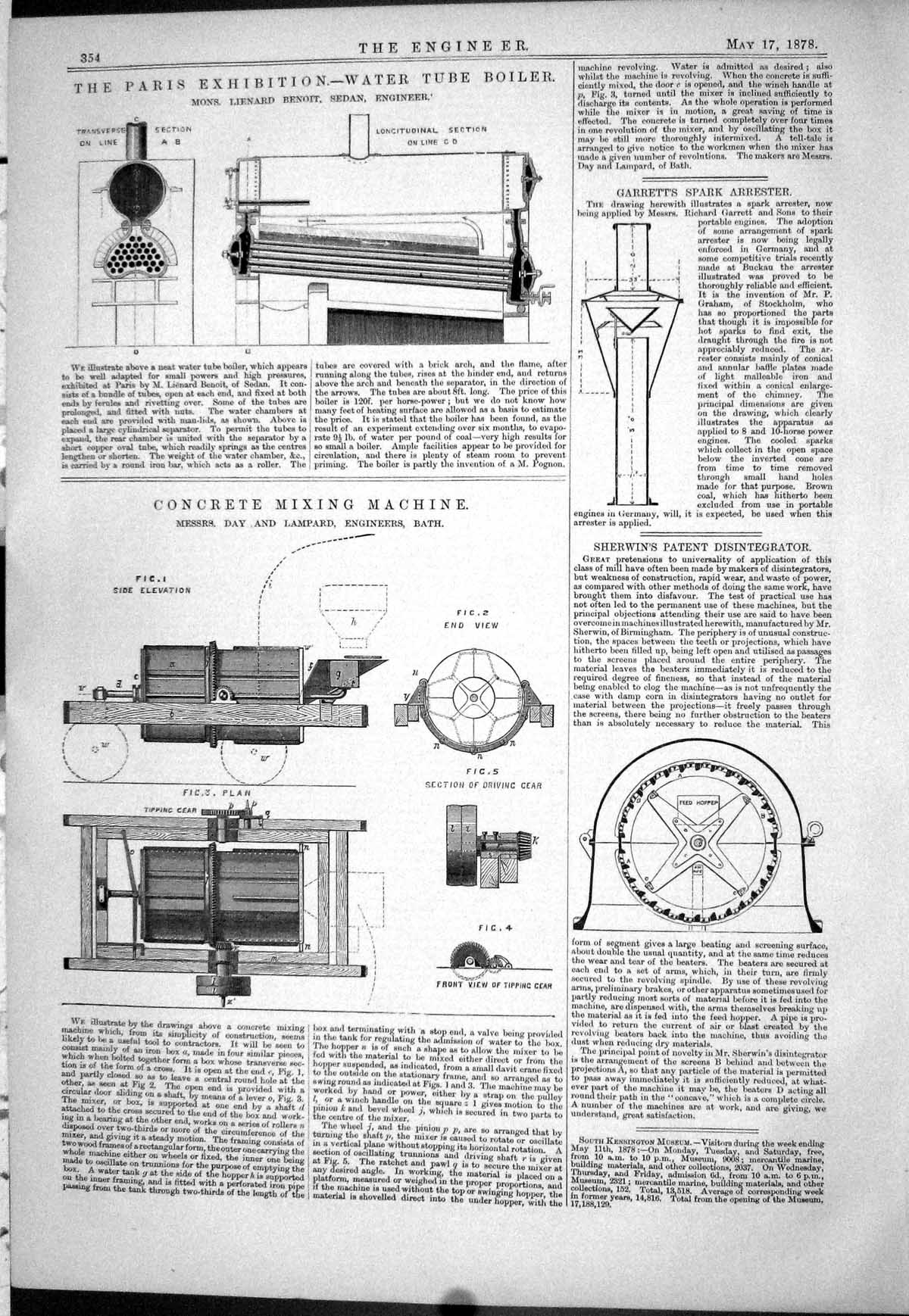 Old 1878 Water Boiler Benoit Concrete Machine Lampard Sherwin Garrett Victorian