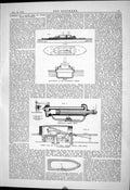 Old Print 1879 Arrangement Thunderer Turrets 38 Ton Guns Hydraulic Buffer 19th