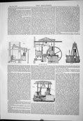 Old Antique Print Engineering 1879 Heslop Engine Machinery Captain Browne 19th