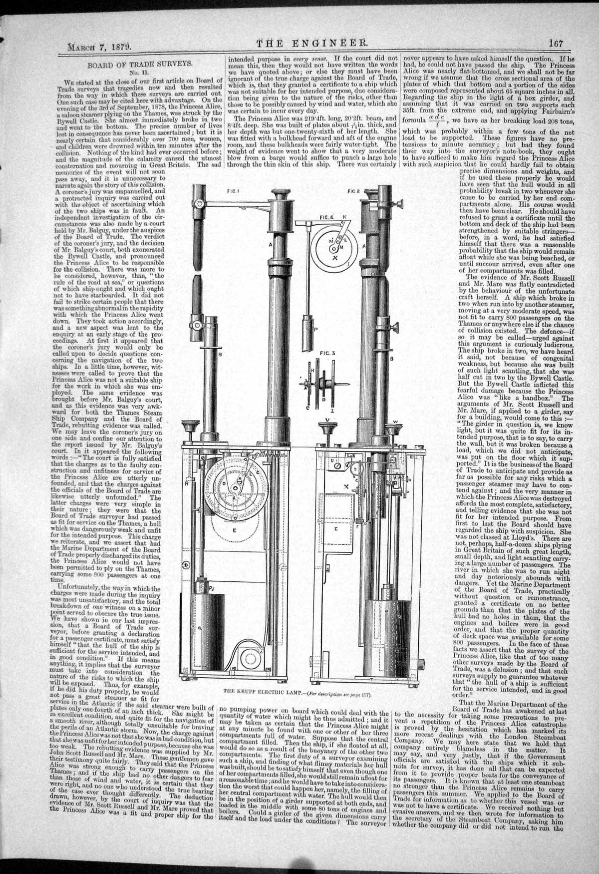 Antique Old Print Engineering 1879 Krupp Electric Lamp Machinery Apparatus 19th