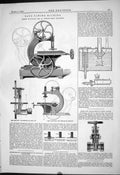 Old Print Stop Valve Stephenson 1879 Band Saw Machinery Polyblank Newton 19th