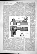 Antique Old Print 1879 Claridge Saw Cutting Hot Iron Machinery Side Elevation