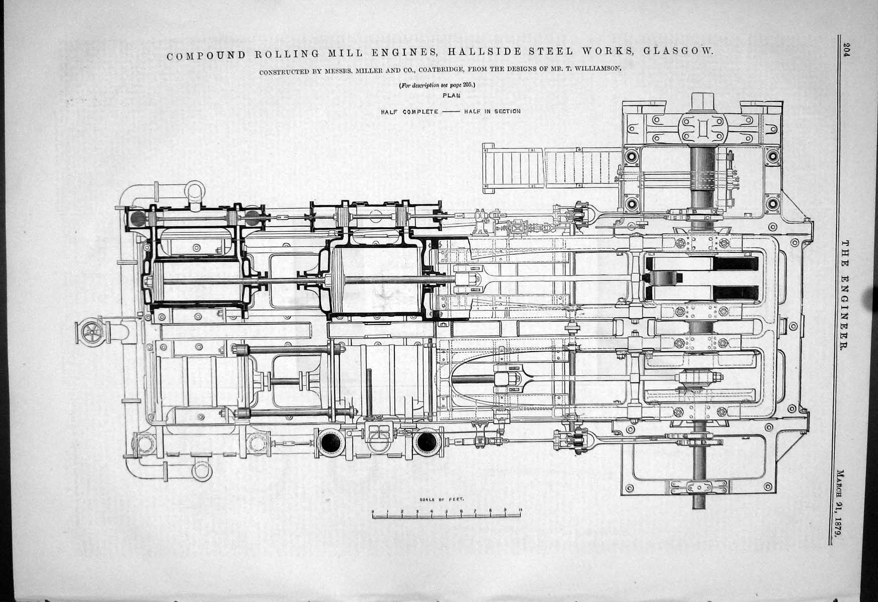 Old 1879 Compound Rolling Mill Engines Hallside Steel Glasgow Miller Victorian