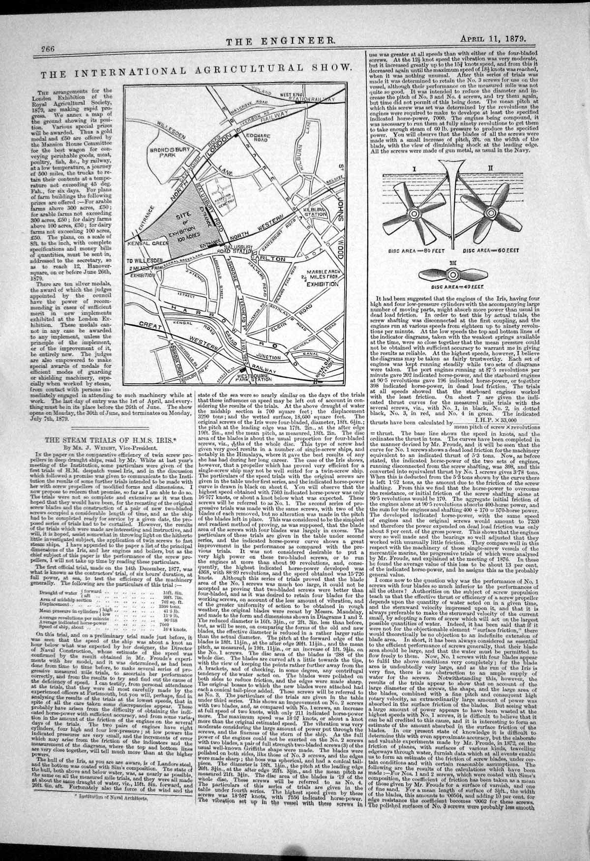 Old Print 1879 Plan International Agricultural Show Great Western Railway 19th