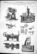Old Print 1879 Wood Working Machinery Perrin Pauchard Machinery Band Saw 19th