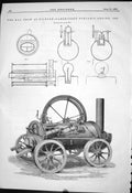 Antique Print 1879 Show Kilburn Cambridge Engine Threashing Machine Garrett