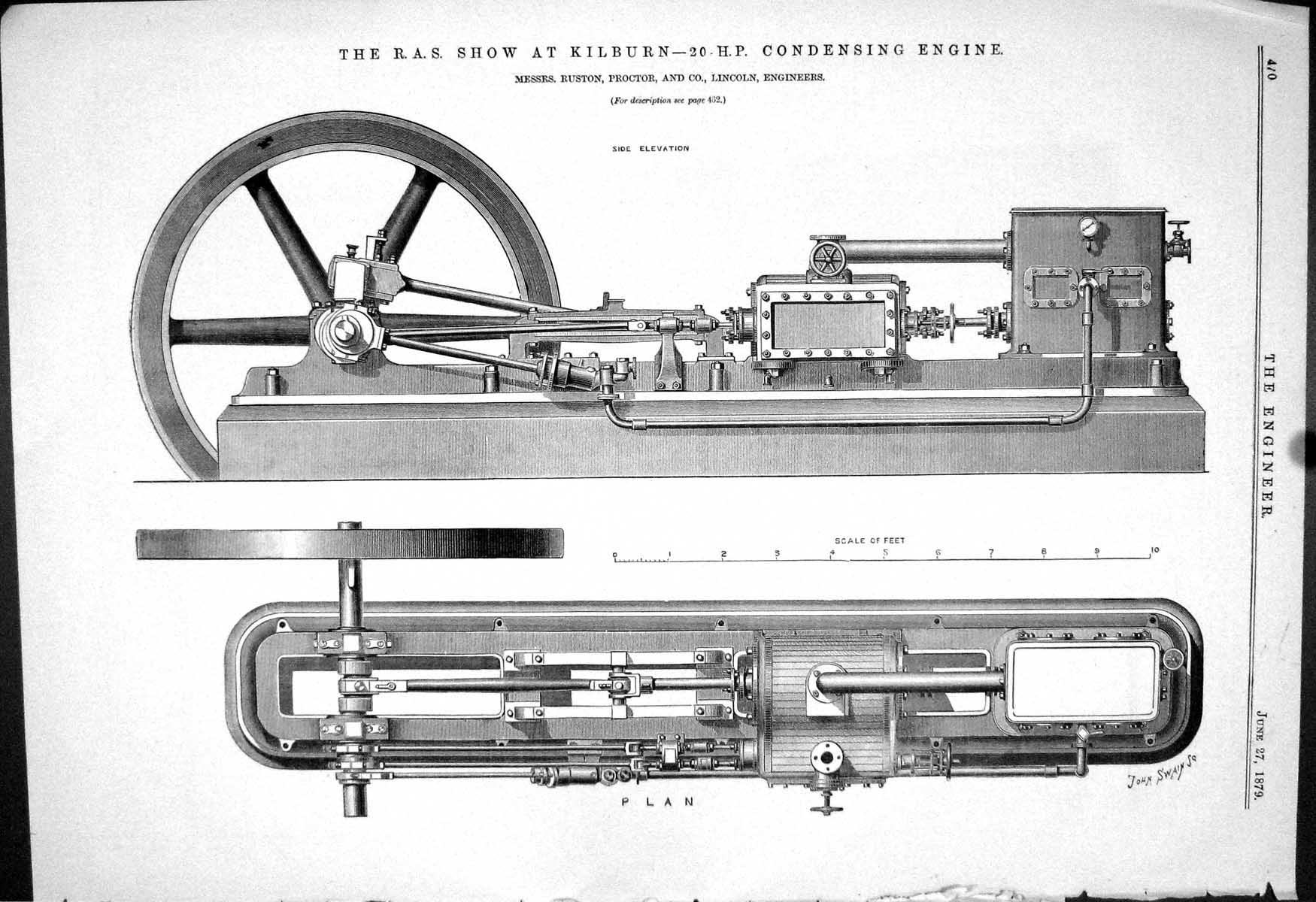 Old 1879 R.A.S. Show Kilburn Condensing Engine Ruston Proctor Machine Victorian