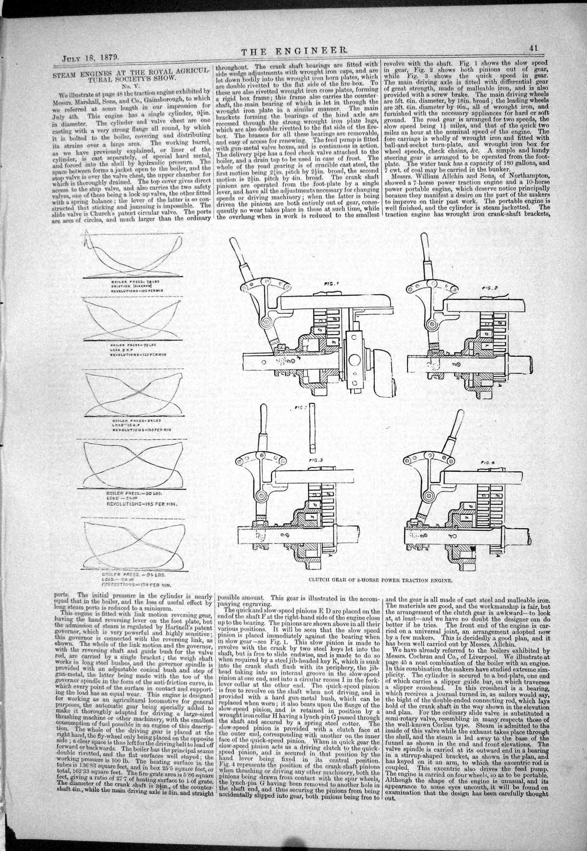 Old Steam Engines Royal Agricultural Show Clutch Gear Traction 1879 E Victorian