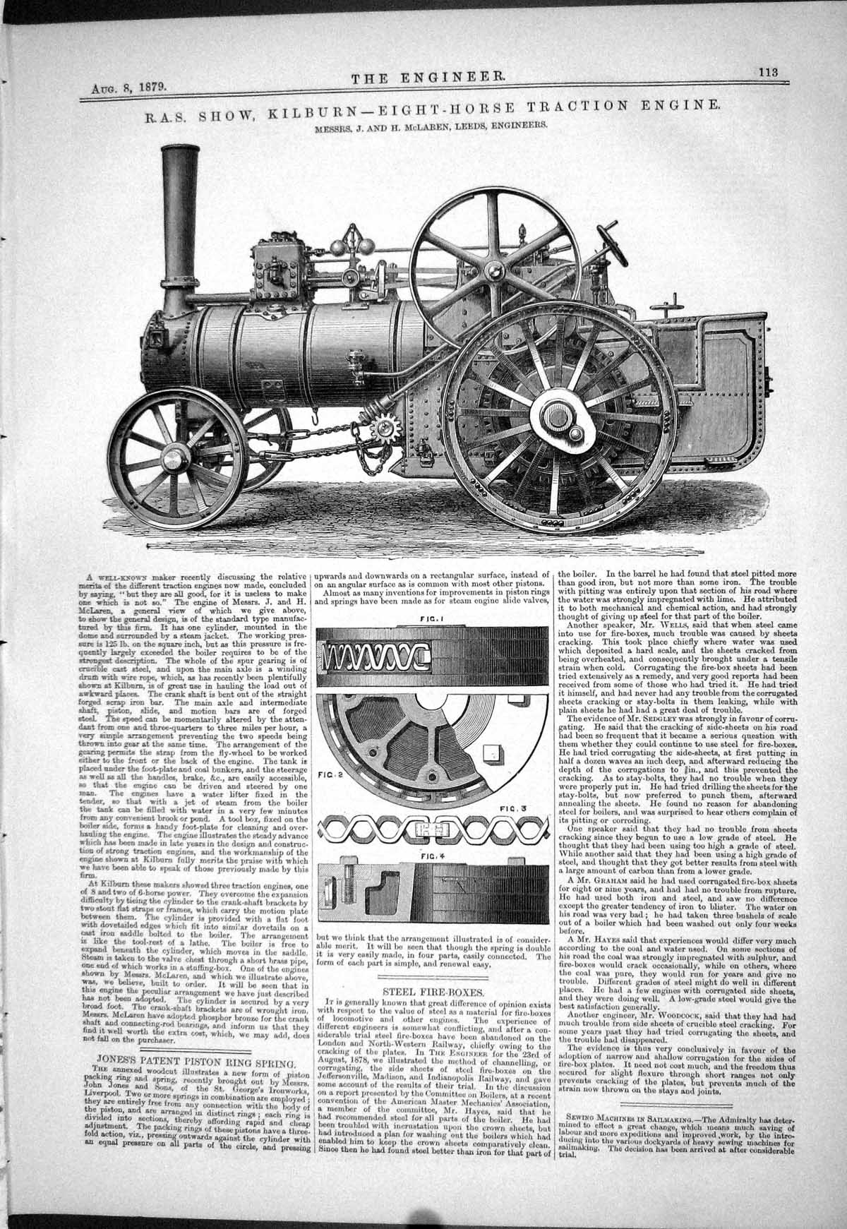 Old R.A.S. Show Kilburn Eighty-Horse Traction Engine 1879 Mclaren Jon Victorian