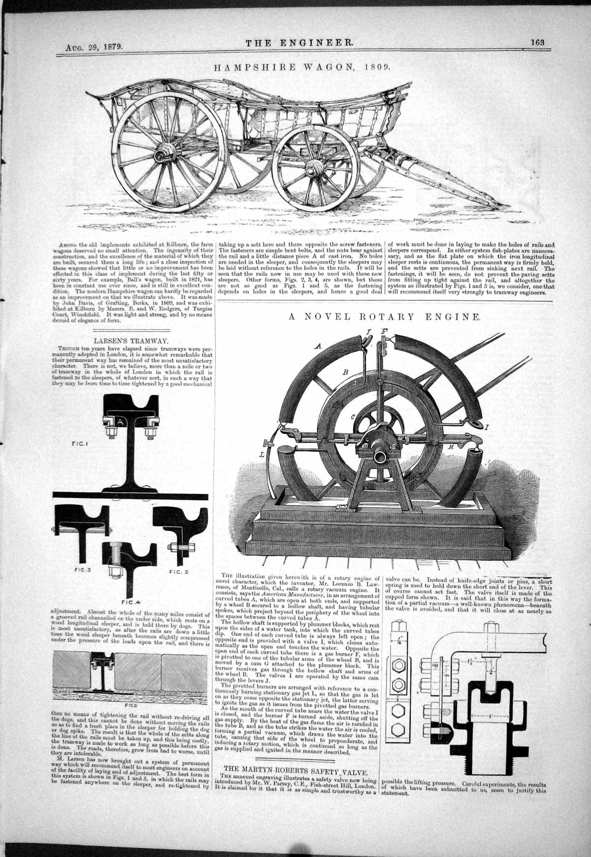 Old Hampshire Wagon Larsen Tramway Rotary Engine Martyn-Roberts 1879 Victorian
