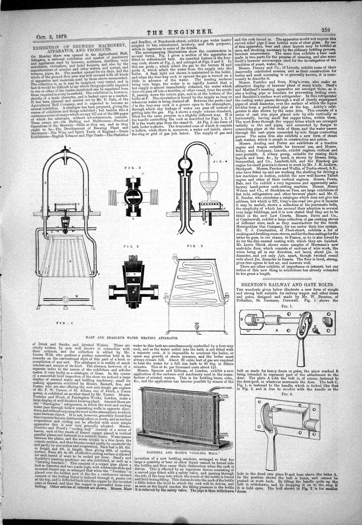 Old Exhibition Brewers 1879 Mart Bradley Pontifex Wood Brenton Appara Victorian