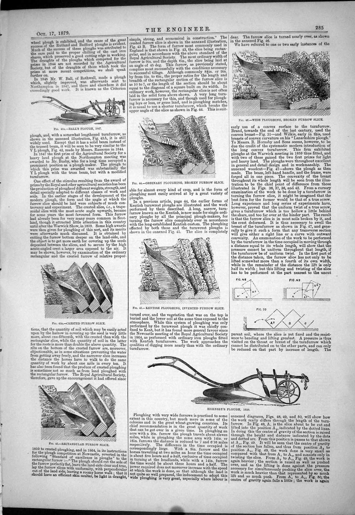 Old Plough Ball Furrow Slice Hornsby 1879 Torpedoes Ericsson Aggressi Victorian