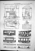 Old Print Standard Rolling Stock Permanent Way 1879 Bergamo Lodi Tramway 19th