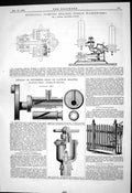 Old Print 1880 Hydraulic Pumping Engines Zurich Waterworks Schmid Tipping 19th
