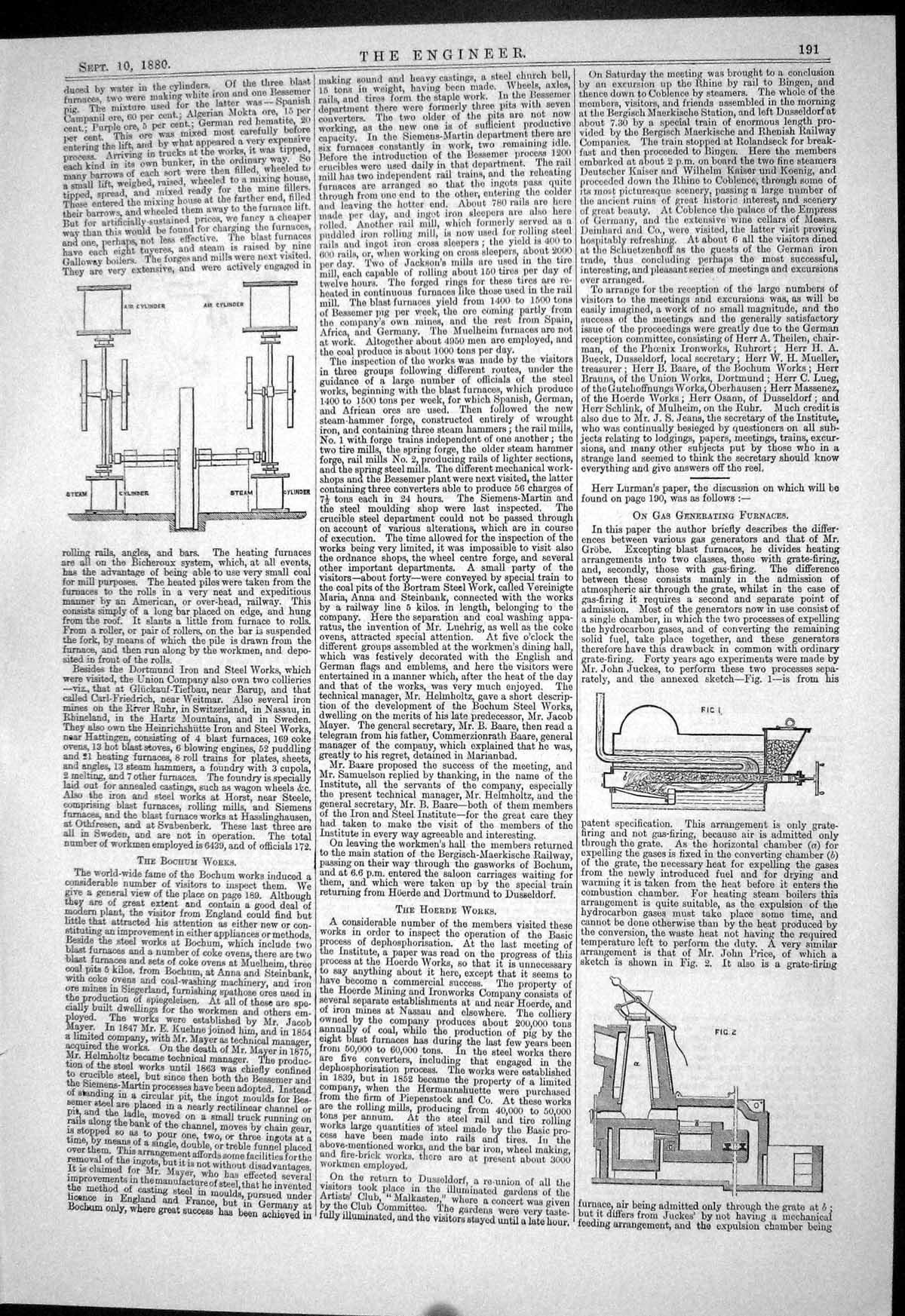 Old Engineering 1880 Gas Generating Furnaces Crowley Horse Gear Bross Victorian