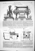 Antique Old Print 1880 Double Hand Saw Worssam Steam Road Roller Thomas Green