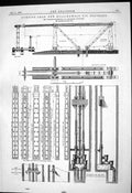Antique Old Print 1880 Pumping Gear Hollingwood Pit Staveley Charles Markham