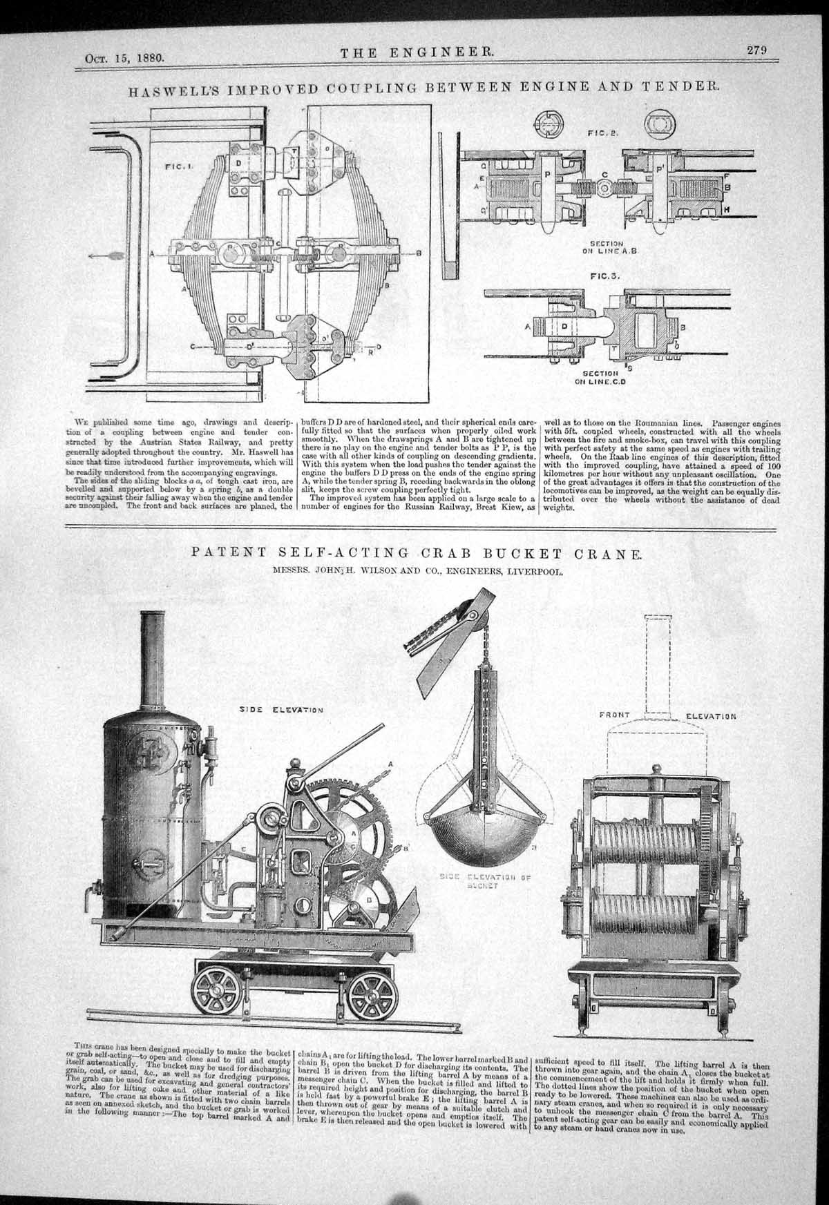 Old 1880 Haswell Engine Railway Crab Bucket Crane Wilson Soap Making Victorian