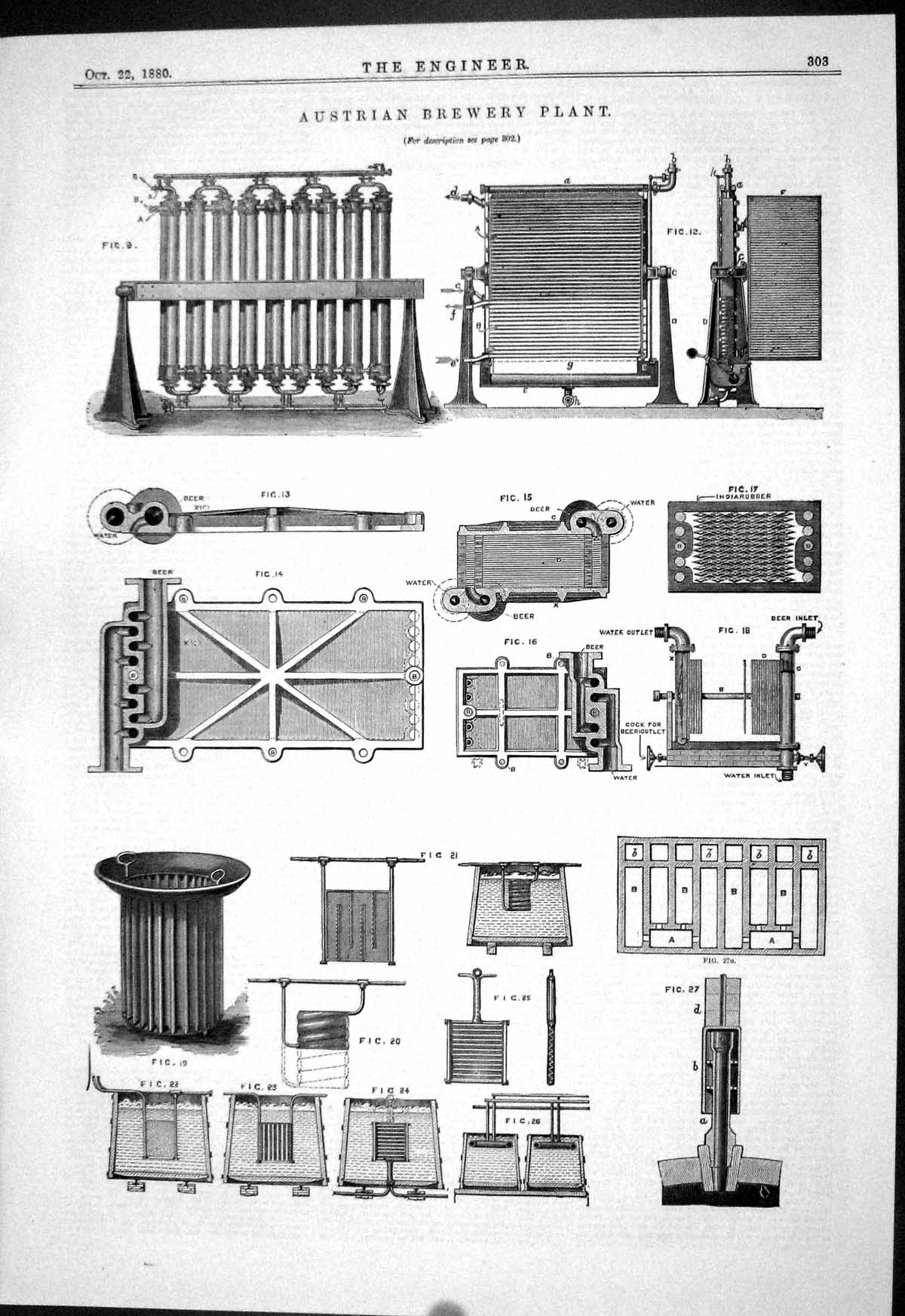 Old *6020 Engineering 1880 Austrian Brewery Plant Machinery Instrumen