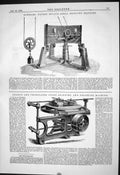 Antique Old Print 1880 Bowker Boiler Shell Drilling Machine Salmon Crossland