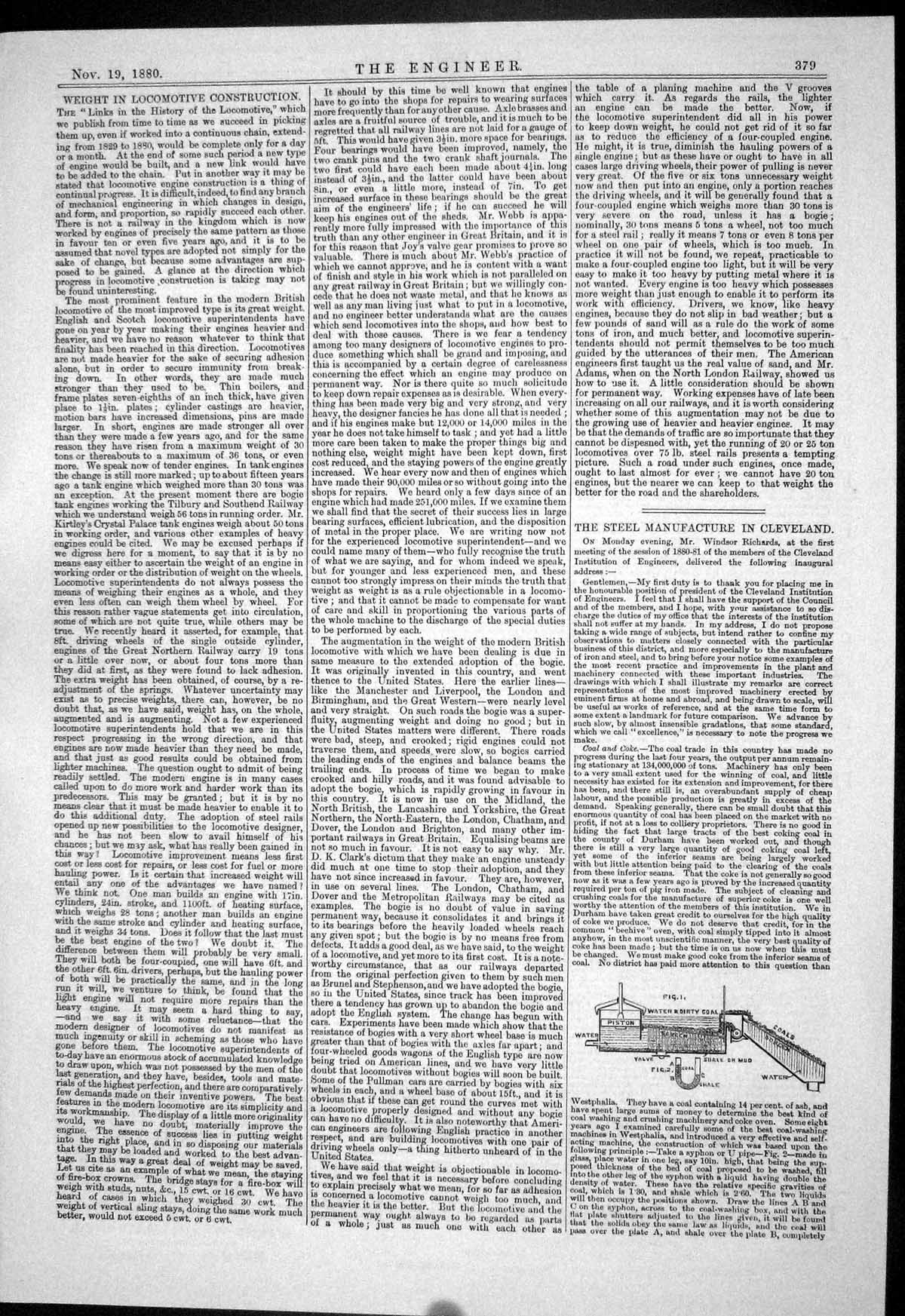 Antique Old Print 1880 Steel Manufacture Cleveland Water Dirty Coal Machinery