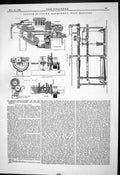 Antique Print 1880 Cotton Spinning Machinery Stop Motions Drilling Ransome 19th