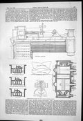 Old Engineering 1880 Richard Garrett Compound Portable Engine Diagram Victorian