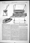 Antique Old Print Engineering 1880 Donovan Boat-Lowering Detaching Apparatus